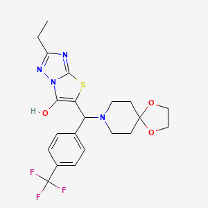 5-(1,4-Dioxa-8-azaspiro[4.5]decan-8-yl(4-(trifluoromethyl)phenyl)methyl)-2-ethylthiazolo[3,2-b][1,2,4]triazol-6-ol