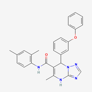 molecular formula C27H25N5O2 B2902739 N-(2,4-dimethylphenyl)-5-methyl-7-(3-phenoxyphenyl)-4,7-dihydro-[1,2,4]triazolo[1,5-a]pyrimidine-6-carboxamide CAS No. 946244-14-0