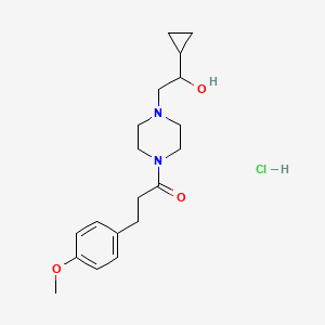 1-(4-(2-Cyclopropyl-2-hydroxyethyl)piperazin-1-yl)-3-(4-methoxyphenyl)propan-1-one hydrochloride
