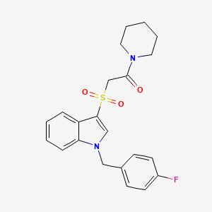 2-((1-(4-fluorobenzyl)-1H-indol-3-yl)sulfonyl)-1-(piperidin-1-yl)ethanone