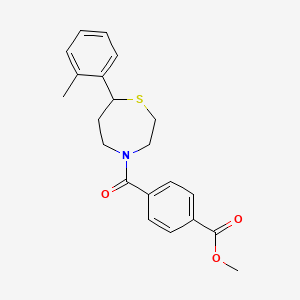 molecular formula C21H23NO3S B2902748 methyl 4-[7-(2-methylphenyl)-1,4-thiazepane-4-carbonyl]benzoate CAS No. 1795430-81-7