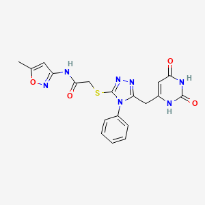 2-((5-((2,6-dioxo-1,2,3,6-tetrahydropyrimidin-4-yl)methyl)-4-phenyl-4H-1,2,4-triazol-3-yl)thio)-N-(5-methylisoxazol-3-yl)acetamide