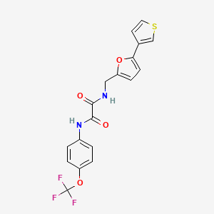 molecular formula C18H13F3N2O4S B2902784 N-{[5-(thiophen-3-yl)furan-2-yl]methyl}-N'-[4-(trifluoromethoxy)phenyl]ethanediamide CAS No. 2034441-39-7