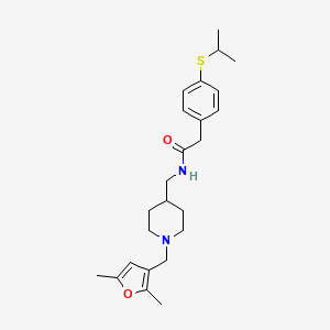 N-((1-((2,5-dimethylfuran-3-yl)methyl)piperidin-4-yl)methyl)-2-(4-(isopropylthio)phenyl)acetamide