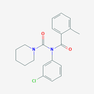 molecular formula C20H21ClN2O2 B2902789 N-(3-chlorophenyl)-2-methyl-N-(piperidine-1-carbonyl)benzamide CAS No. 941914-26-7