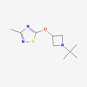 molecular formula C10H17N3OS B2902790 5-[(1-Tert-butylazetidin-3-yl)oxy]-3-methyl-1,2,4-thiadiazole CAS No. 2201828-59-1