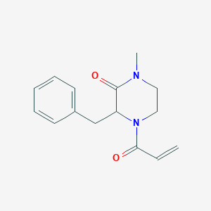 molecular formula C15H18N2O2 B2902791 3-Benzyl-1-methyl-4-prop-2-enoylpiperazin-2-one CAS No. 2361638-40-4