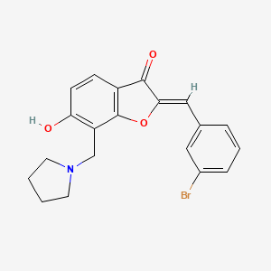 (Z)-2-(3-bromobenzylidene)-6-hydroxy-7-(pyrrolidin-1-ylmethyl)benzofuran-3(2H)-one
