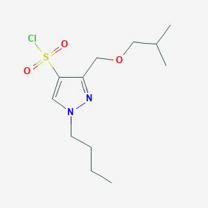 molecular formula C12H21ClN2O3S B2902795 1-butyl-3-(isobutoxymethyl)-1H-pyrazole-4-sulfonyl chloride CAS No. 1855949-31-3