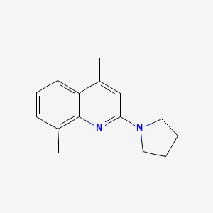 molecular formula C15H18N2 B2902797 4,8-Dimethyl-2-(1-pyrrolidinyl)quinoline CAS No. 338415-81-9