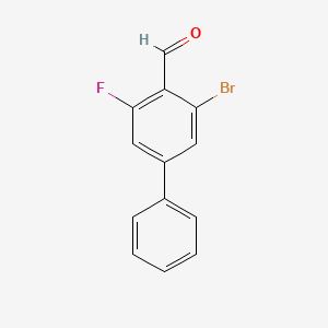 molecular formula C13H8BrFO B2902798 3-Bromo-5-fluoro-[1,1'-biphenyl]-4-carbaldehyde CAS No. 2244721-36-4