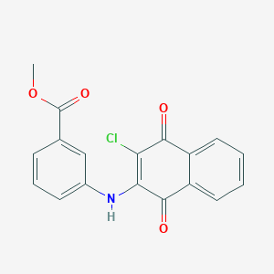 molecular formula C18H12ClNO4 B290280 methyl 3-[(3-chloro-1,4-dioxo-1,4-dihydronaphthalen-2-yl)amino]benzoate 