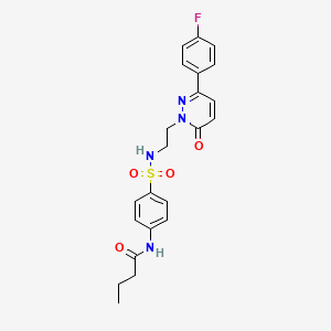 N-(4-(N-(2-(3-(4-fluorophenyl)-6-oxopyridazin-1(6H)-yl)ethyl)sulfamoyl)phenyl)butyramide