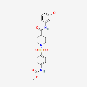 molecular formula C21H25N3O6S B2902812 Methyl (4-((4-((3-methoxyphenyl)carbamoyl)piperidin-1-yl)sulfonyl)phenyl)carbamate CAS No. 304693-09-2