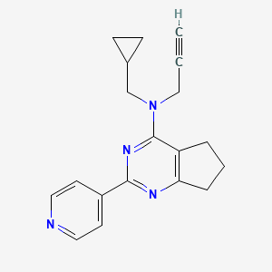 N-(cyclopropylmethyl)-N-(prop-2-yn-1-yl)-2-(pyridin-4-yl)-5H,6H,7H-cyclopenta[d]pyrimidin-4-amine