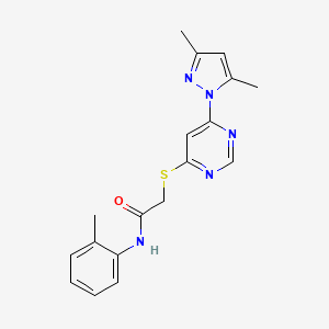 2-((6-(3,5-dimethyl-1H-pyrazol-1-yl)pyrimidin-4-yl)thio)-N-(o-tolyl)acetamide