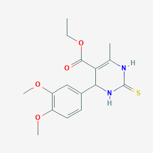 molecular formula C16H20N2O4S B2902831 Ethyl 4-(3,4-dimethoxyphenyl)-6-methyl-2-thioxo-1,2,3,4-tetrahydropyrimidine-5-carboxylate 