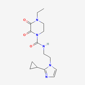 molecular formula C15H21N5O3 B2902861 N-(2-(2-cyclopropyl-1H-imidazol-1-yl)ethyl)-4-ethyl-2,3-dioxopiperazine-1-carboxamide CAS No. 2034478-77-6