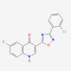 3-(3-(2-chlorophenyl)-1,2,4-oxadiazol-5-yl)-6-fluoroquinolin-4(1H)-one