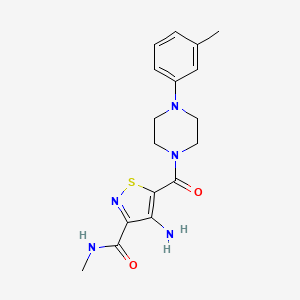 molecular formula C17H21N5O2S B2902872 4-amino-N-methyl-5-(4-(m-tolyl)piperazine-1-carbonyl)isothiazole-3-carboxamide CAS No. 1286711-37-2