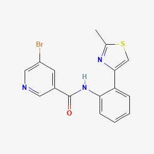 molecular formula C16H12BrN3OS B2902874 5-bromo-N-(2-(2-methylthiazol-4-yl)phenyl)nicotinamide CAS No. 1798513-83-3
