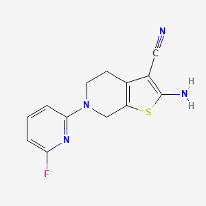 molecular formula C13H11FN4S B2902881 2-Amino-6-(6-fluoro-2-pyridinyl)-4,5,6,7-tetrahydrothieno[2,3-c]pyridine-3-carbonitrile CAS No. 338413-86-8