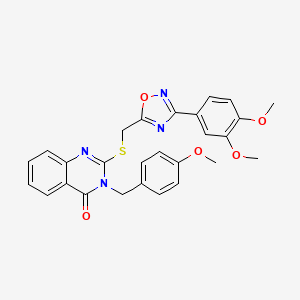 2-(((3-(3,4-dimethoxyphenyl)-1,2,4-oxadiazol-5-yl)methyl)thio)-3-(4-methoxybenzyl)quinazolin-4(3H)-one