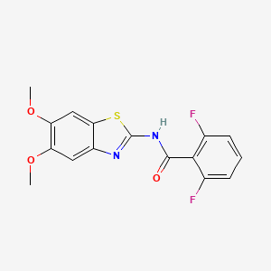 molecular formula C16H12F2N2O3S B2902887 N-(5,6-dimethoxy-1,3-benzothiazol-2-yl)-2,6-difluorobenzamide CAS No. 895441-75-5