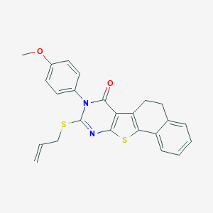 molecular formula C24H20N2O2S2 B290289 13-(4-methoxyphenyl)-14-prop-2-enylsulfanyl-17-thia-13,15-diazatetracyclo[8.7.0.02,7.011,16]heptadeca-1(10),2,4,6,11(16),14-hexaen-12-one 