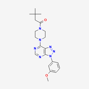 1-(4-(3-(3-methoxyphenyl)-3H-[1,2,3]triazolo[4,5-d]pyrimidin-7-yl)piperazin-1-yl)-3,3-dimethylbutan-1-one