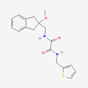 molecular formula C18H20N2O3S B2902898 N-[(2-methoxy-2,3-dihydro-1H-inden-2-yl)methyl]-N'-[(thiophen-2-yl)methyl]ethanediamide CAS No. 2034411-56-6