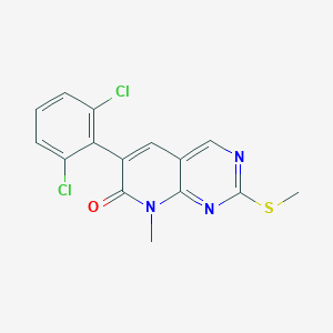 molecular formula C15H11Cl2N3OS B029029 6-(2,6-Dichlorophenyl)-8-methyl-2-(methylthio)pyrido[2,3-d]pyrimidin-7(8H)-one CAS No. 185039-46-7