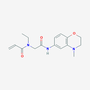 molecular formula C16H21N3O3 B2902903 N-Ethyl-N-[2-[(4-methyl-2,3-dihydro-1,4-benzoxazin-6-yl)amino]-2-oxoethyl]prop-2-enamide CAS No. 2324488-53-9
