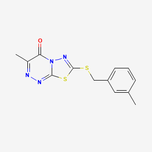 molecular formula C13H12N4OS2 B2902907 3-methyl-7-{[(3-methylphenyl)methyl]sulfanyl}-4H-[1,3,4]thiadiazolo[2,3-c][1,2,4]triazin-4-one CAS No. 869074-70-4