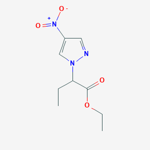 molecular formula C9H13N3O4 B2902941 ethyl 2-(4-nitro-1H-pyrazol-1-yl)butanoate CAS No. 1005668-54-1