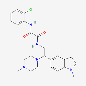 molecular formula C24H30ClN5O2 B2902955 N1-(2-chlorophenyl)-N2-(2-(1-methylindolin-5-yl)-2-(4-methylpiperazin-1-yl)ethyl)oxalamide CAS No. 922558-01-8