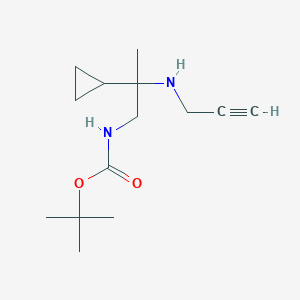molecular formula C14H24N2O2 B2902978 Tert-butyl N-[2-cyclopropyl-2-(prop-2-ynylamino)propyl]carbamate CAS No. 1436098-47-3