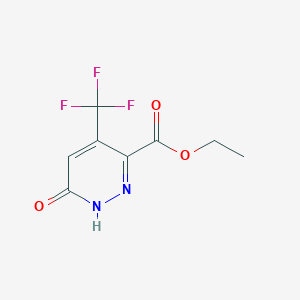 molecular formula C8H7F3N2O3 B2902983 Ethyl 6-oxo-4-(trifluoromethyl)hexahydropyridazine-3-carboxylate CAS No. 184956-73-8