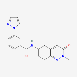 molecular formula C19H19N5O2 B2902984 N-(2-methyl-3-oxo-2,3,5,6,7,8-hexahydrocinnolin-6-yl)-3-(1H-pyrazol-1-yl)benzamide CAS No. 2034277-28-4
