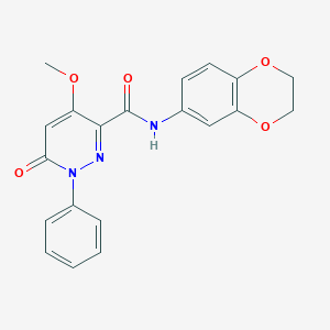 molecular formula C20H17N3O5 B2902990 N-(2,3-dihydro-1,4-benzodioxin-6-yl)-4-methoxy-6-oxo-1-phenyl-1,6-dihydropyridazine-3-carboxamide CAS No. 941899-82-7