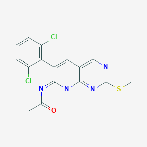 molecular formula C17H14Cl2N4OS B029030 N-[6-(2,6-Dichlorophenyl)-8-methyl-2-(methylthio)pyrido[2,3-d]pyrimidin-7(8H)-ylidene]acetamide CAS No. 185039-37-6