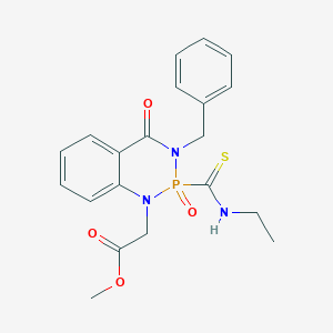 molecular formula C20H22N3O4PS B290300 methyl (3-benzyl-2-[(ethylamino)carbothioyl]-2-oxido-4-oxo-3,4-dihydro-1,3,2-benzodiazaphosphinin-1(2H)-yl)acetate 