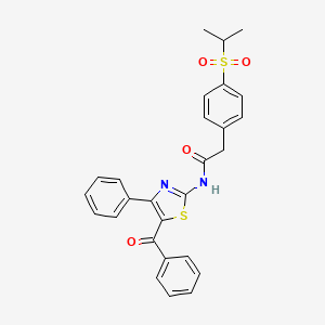 molecular formula C27H24N2O4S2 B2903038 N-(5-benzoyl-4-phenylthiazol-2-yl)-2-(4-(isopropylsulfonyl)phenyl)acetamide CAS No. 955618-54-9