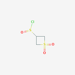 molecular formula C3H5ClO3S2 B2903054 1,1-Dioxo-1lambda6-thietane-3-sulfinyl chloride CAS No. 2137859-33-5