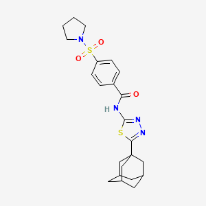 molecular formula C23H28N4O3S2 B2903055 N-[5-(adamantan-1-yl)-1,3,4-thiadiazol-2-yl]-4-(pyrrolidine-1-sulfonyl)benzamide CAS No. 330190-56-2