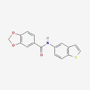 molecular formula C16H11NO3S B2903056 N-(benzo[b]thiophen-5-yl)benzo[d][1,3]dioxole-5-carboxamide CAS No. 922032-05-1