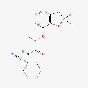 molecular formula C20H26N2O3 B2903110 N-(1-Cyanocyclohexyl)-2-((2,2-dimethyl-2,3-dihydrobenzofuran-7-yl)oxy)propanamide CAS No. 851272-74-7