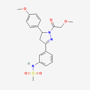 molecular formula C20H23N3O5S B2903115 N-{3-[1-(2-methoxyacetyl)-5-(4-methoxyphenyl)-4,5-dihydro-1H-pyrazol-3-yl]phenyl}methanesulfonamide CAS No. 851718-77-9