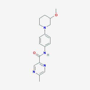 molecular formula C18H22N4O2 B2903121 N-[4-(3-Methoxypiperidin-1-YL)phenyl]-5-methylpyrazine-2-carboxamide CAS No. 1797171-53-9