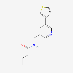 molecular formula C14H16N2OS B2903143 N-((5-(thiophen-3-yl)pyridin-3-yl)methyl)butyramide CAS No. 1705496-35-0